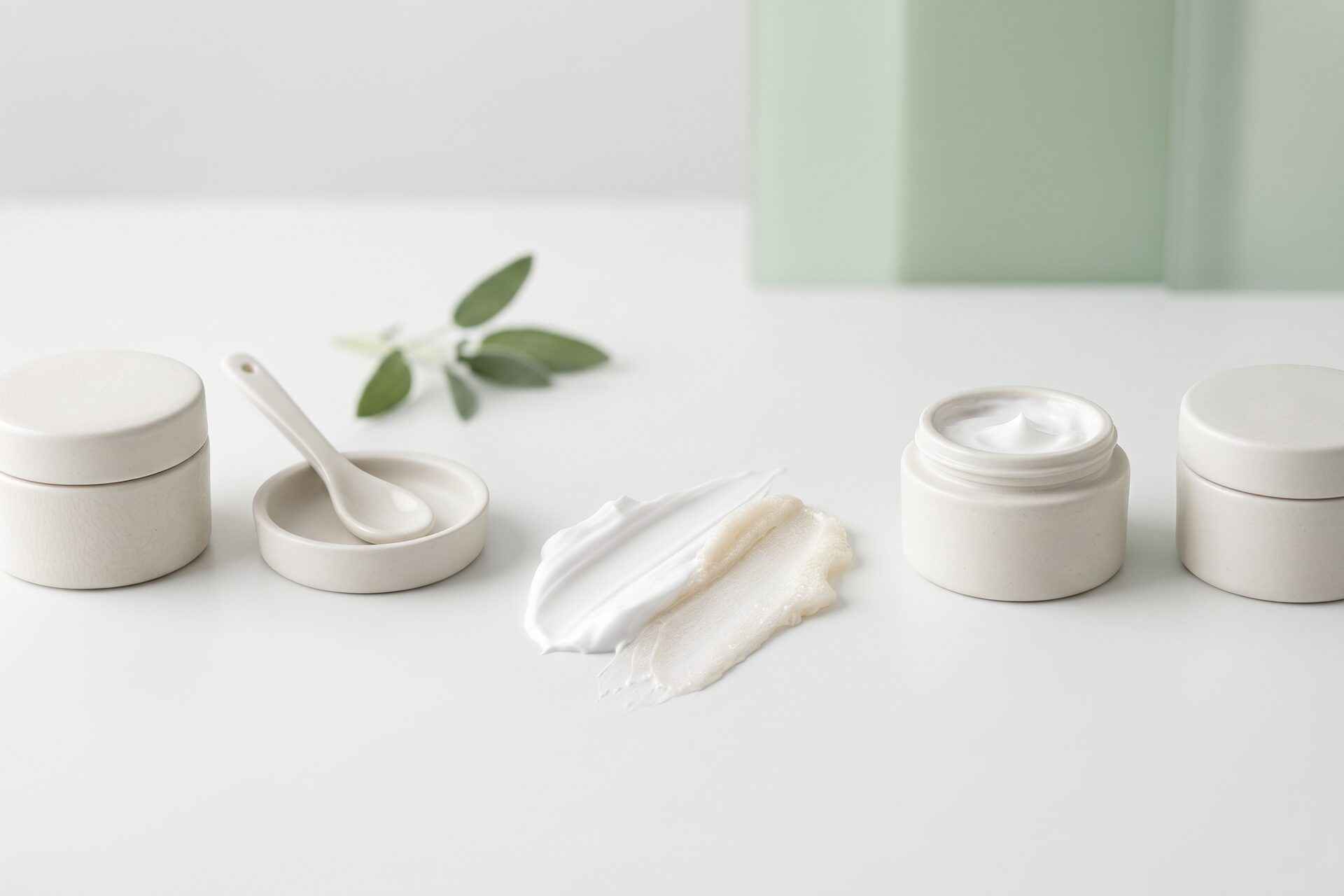 Skincare cream textures